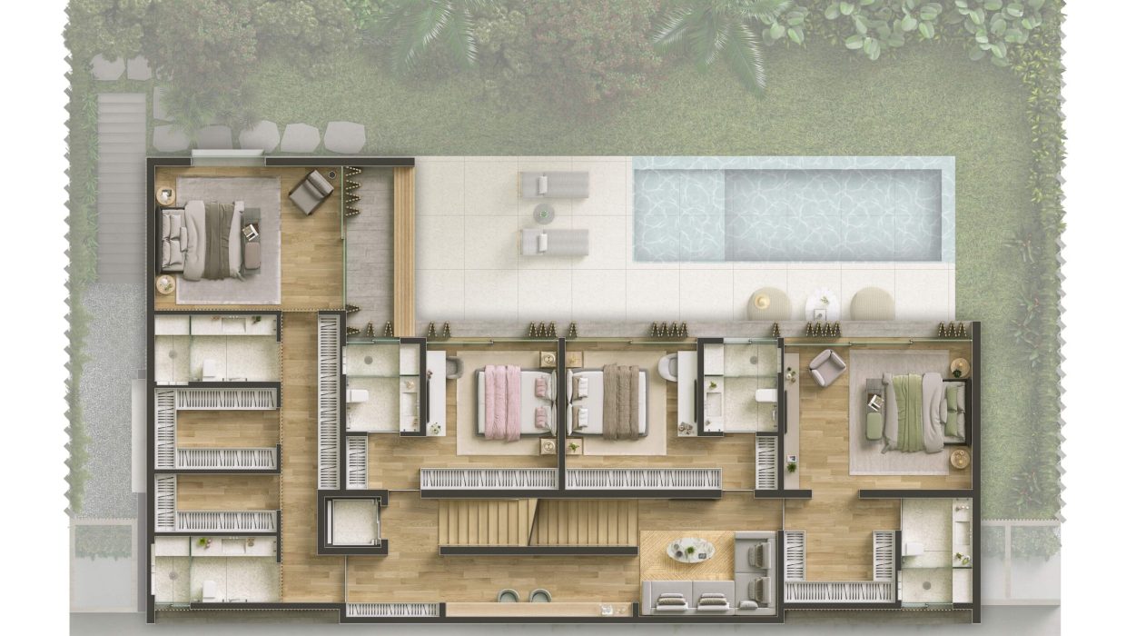 Planta do 1° Pavimento/Área Íntima da tipologia C